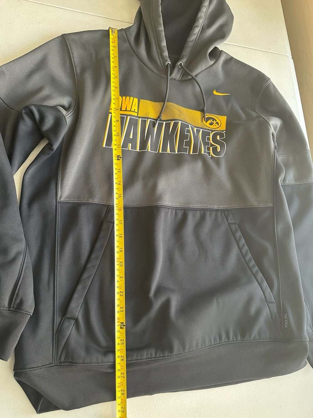 Nike Therma Dri-FIT On Field Iowa Hawkeyes Hoodie Men’s L Gray Black - Picture 10 of 11